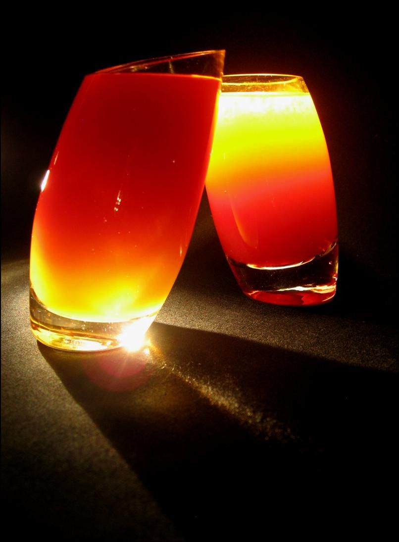 cocktails inversés (Tequila Sunset)