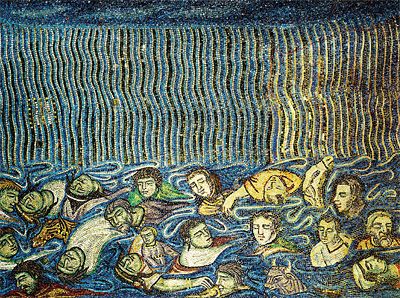 Le Déluge de Noé, mosaïque, XIIIe sièce.