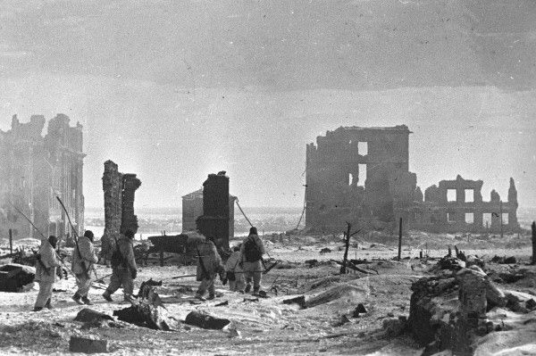 Le centre-ville de Stalingrad après sa libération, photo prise le 2 février 1943.