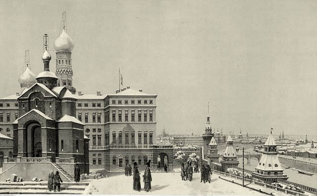 Le Palais Impérial dit de Paul I, Terrasse du Kremlin - Voyage pittoresque et archéologique en Russie n°70 - André Durand - 1839