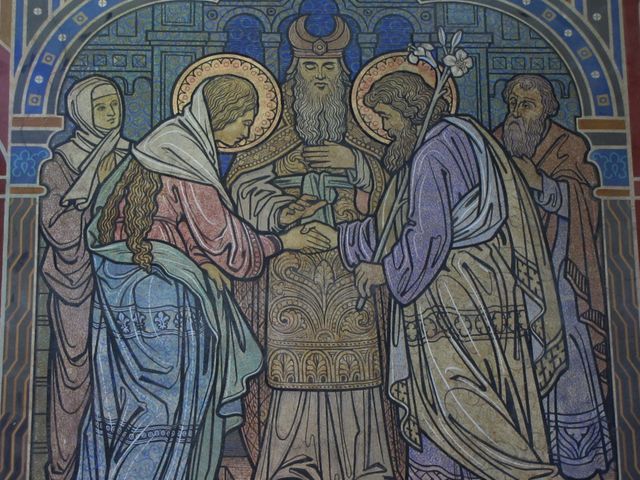 Fresque du "Mariage de la Vierge Marie avec Joseph" dans l'église Saint-Martin à Niederbronn-les-Bains