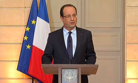 François Hollande a brièvement confirmé l'appui militaire français