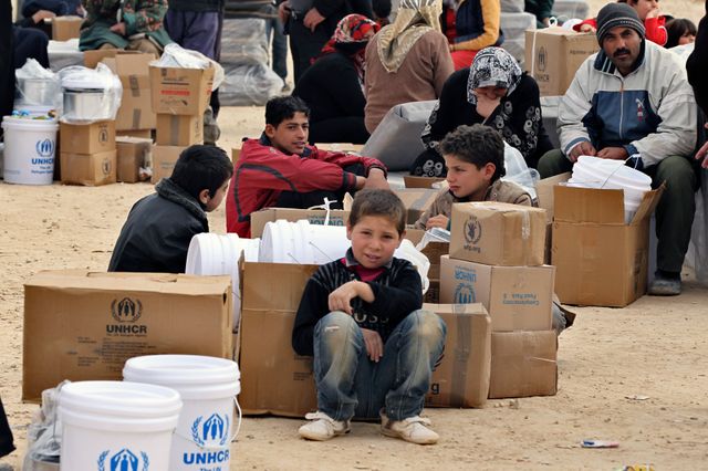 Des réfugiés en Jordanie (camp d' Al-Zaatri)