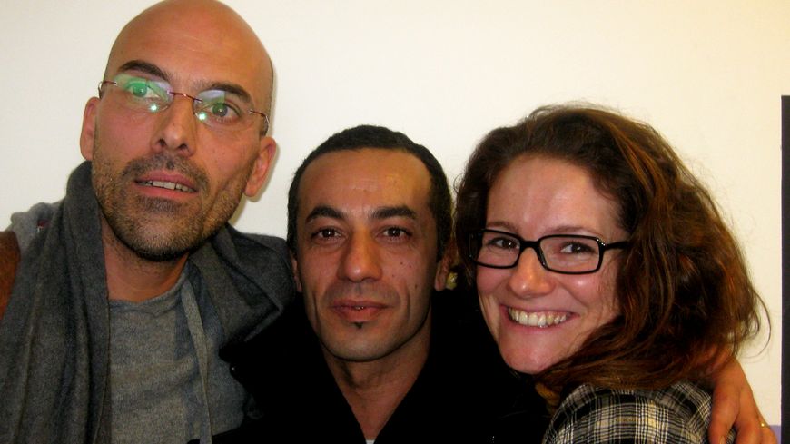 De gauche à droite : Sylvain Groud, Abou Lagraa et Céline Lefevre