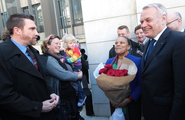 Christiane Taubira à sa sortie de l'Ecole Nationale de la Magistrature