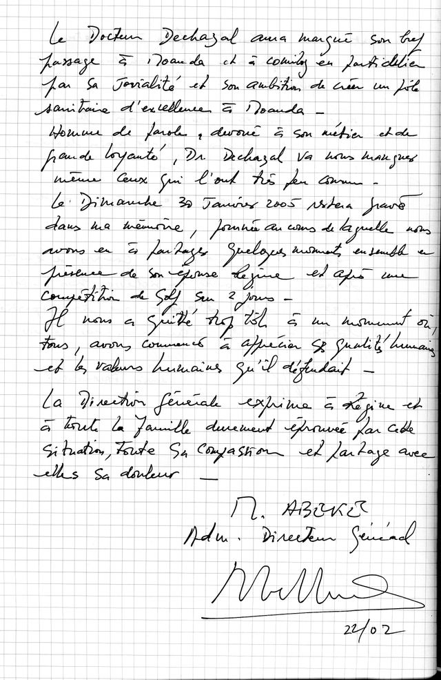 Enquête Gabon - lettre Abéké