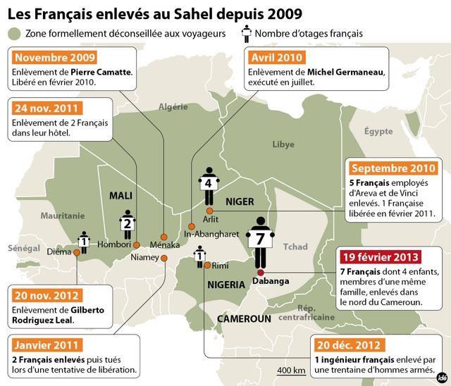 Sept français enlevés