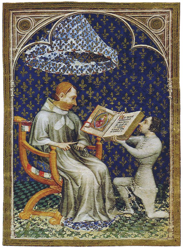 Charles V recevant de Jean de Vaudetar la bible historiale de 1372 copiée par Raoulet d'Orléans - Museum Meeermanno-Westreeenian