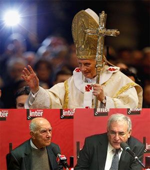 Benoït XVI, Stéphane Hessel et DSK