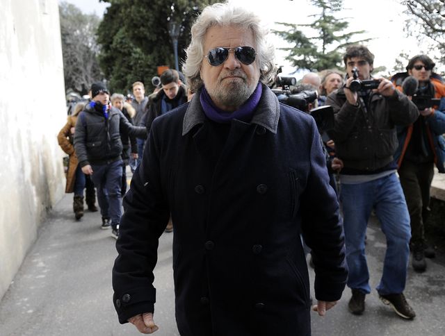 Beppe Grillo, le leader du M5S, le Mouvement 5 étoiles