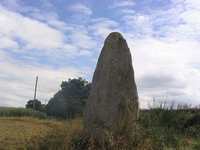 Menhir du village de camblot à Ménéac (Morbihan)