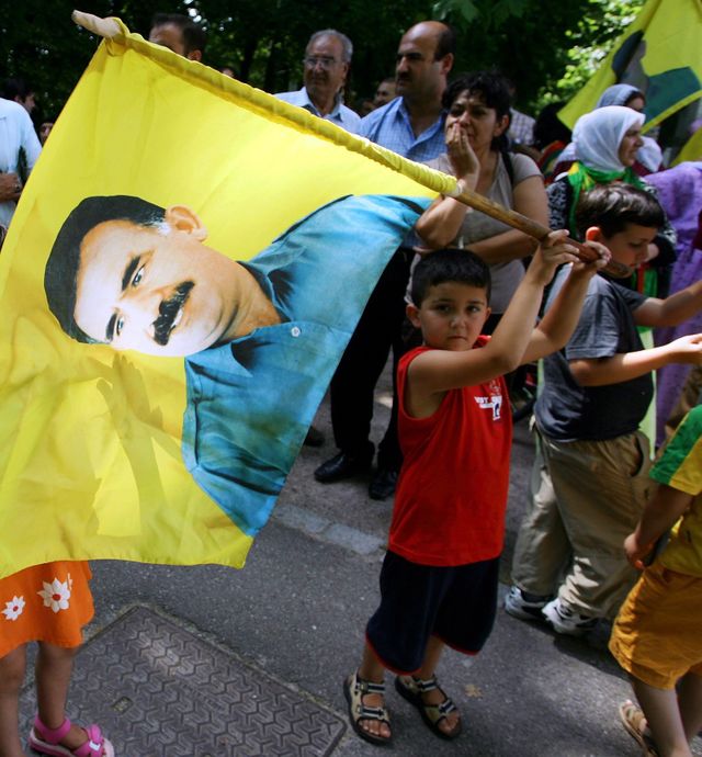 Manifestants kurdes en faveur de Abdullah Öcalan