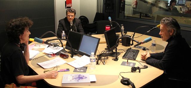 De gauche à droite : Patrick Robert et Thierry Secretan en studio