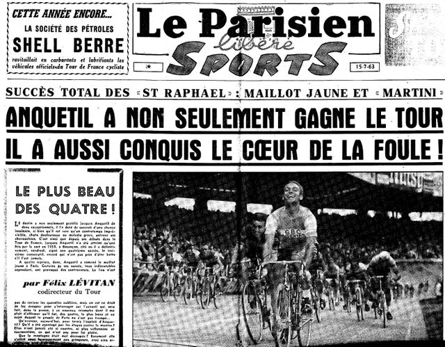 Anquetil vainqueur du tour de France, 1963