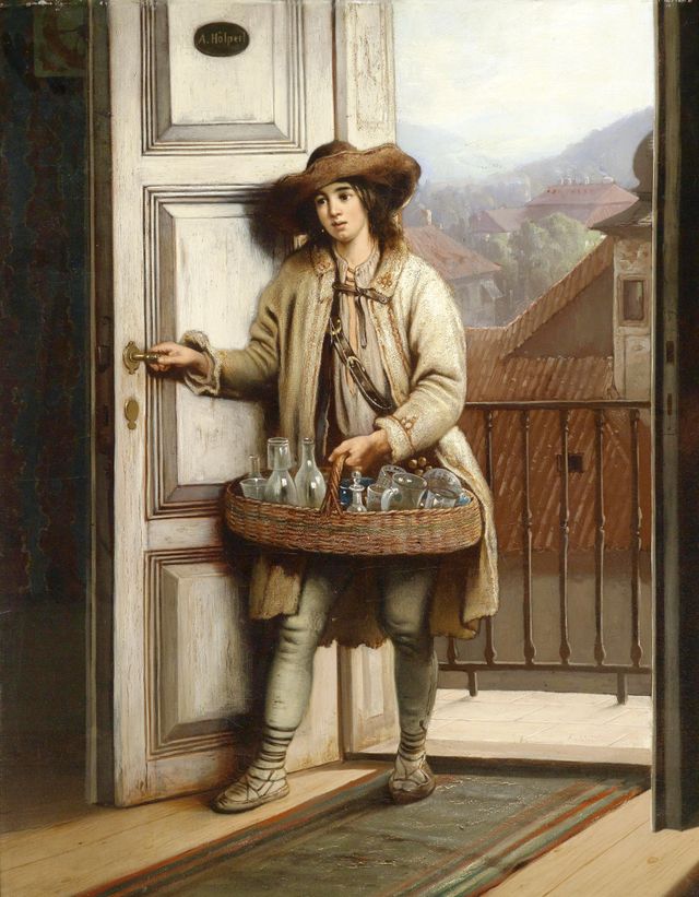 "Le vendeur de verre slovaque" par Antonin Hölperl - vers 1888