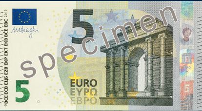 Nouveau billet de cinq euros