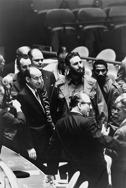 Fidel Castro, président de Cuba à l'Assemblée générale des Nations Unies le 22 septembre 1960