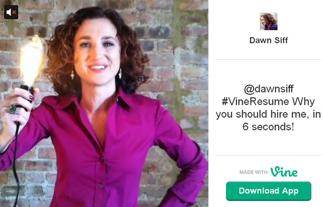 Le "CV Vine" de Dawn Siff