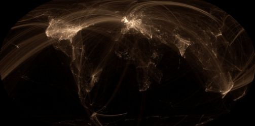 © Olivier H. Beauchesne (A Map of the Geographical Structure of Wikipedia Links)
