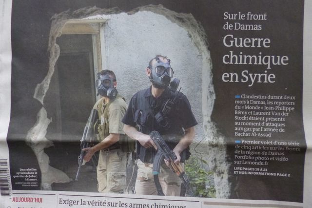 Des rebelles syriens dans le quartier de Jobar, Damas, 2013