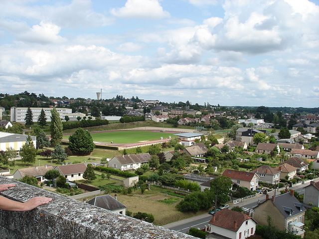 Le Blanc (Indre) - Vue sur la commune, depuis le sommet du viaduc