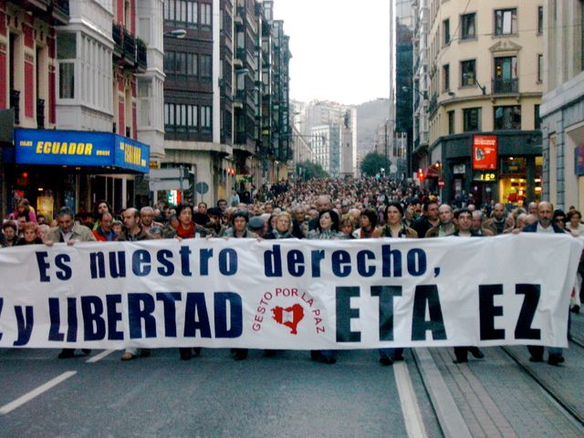 Manifestation contre l'ETA à Bilbao en 2007