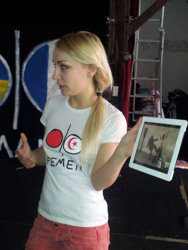 Inna Chevtchenko, l’une de trois fondatrices ukrainiennes des Femen, responsable de la branche France