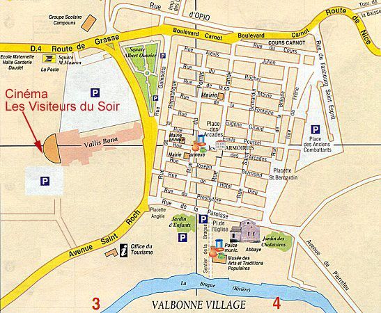 Les Visiteurs du Soir - plan du cinéma de Valbonne