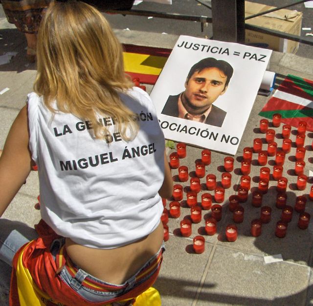 Miguel Angel Blanco, conseiller municipal en Biscaye, tué par l'ETA en juillet 1997