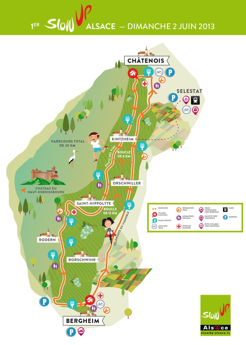1er slow up Alsace - La carte