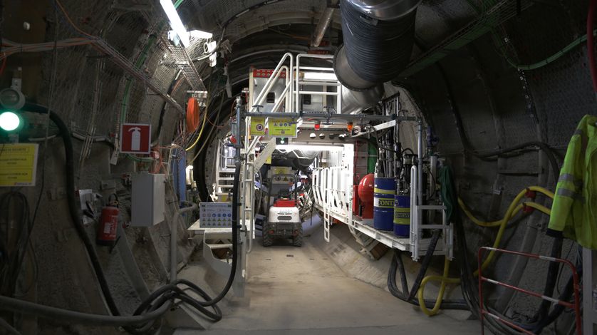 Dans une galerie du laboratoire souterrain de l'Andra à Bure