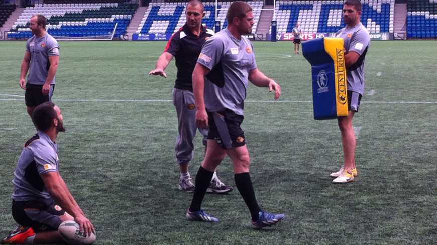 Les Dragons à l'entrainement à Widnes -