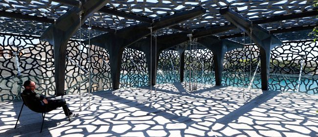 A l'intérieur du MuCEM, à Marseille, le 3 juin 2013