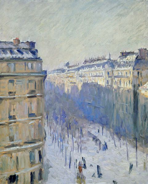 Boulevard Haussmann effet de neige