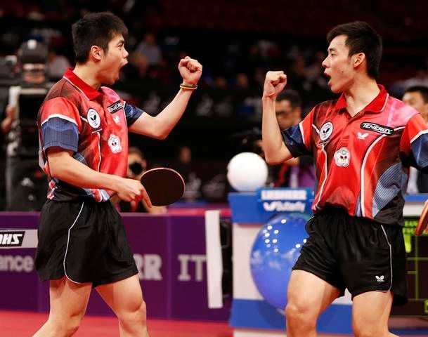 Chen Chien-An et Chuang Chih-Yuan, pongistes taiwanais