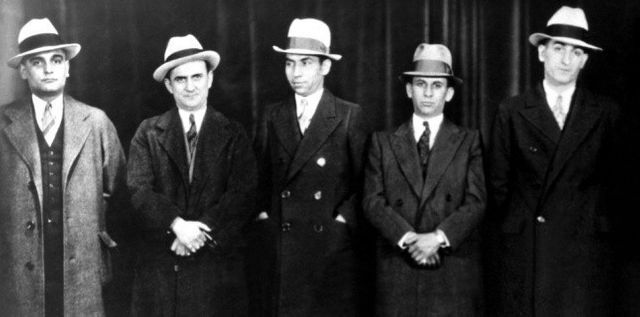 Paul Ricca, Salvatore Agoglia, Lucky Luciano, Meyer Lansky & John Senna, 1932