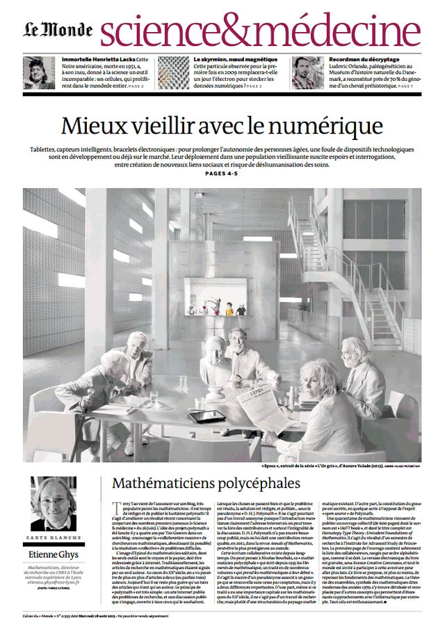 Couvertue, Le monde science et medecine 27/09