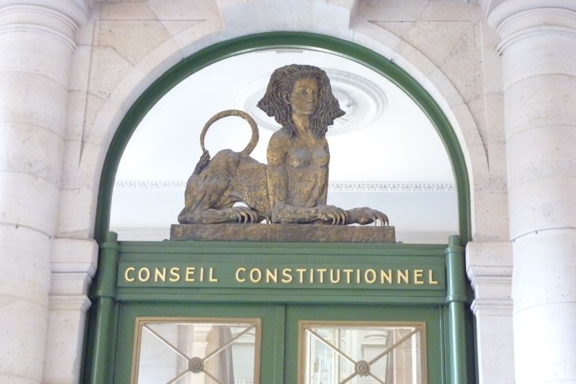 L'entrée du conseil constitutionnel à Paris.