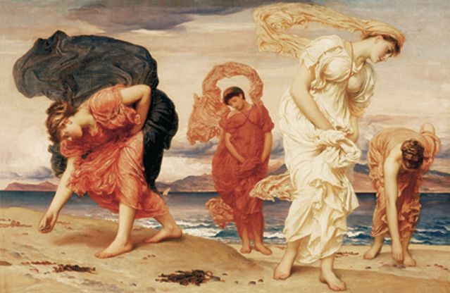 Frederic Leighton. Jeunes Filles grecques ramassant des galets sur la plage, 1871 - Collection Pérez Simón, Mexico