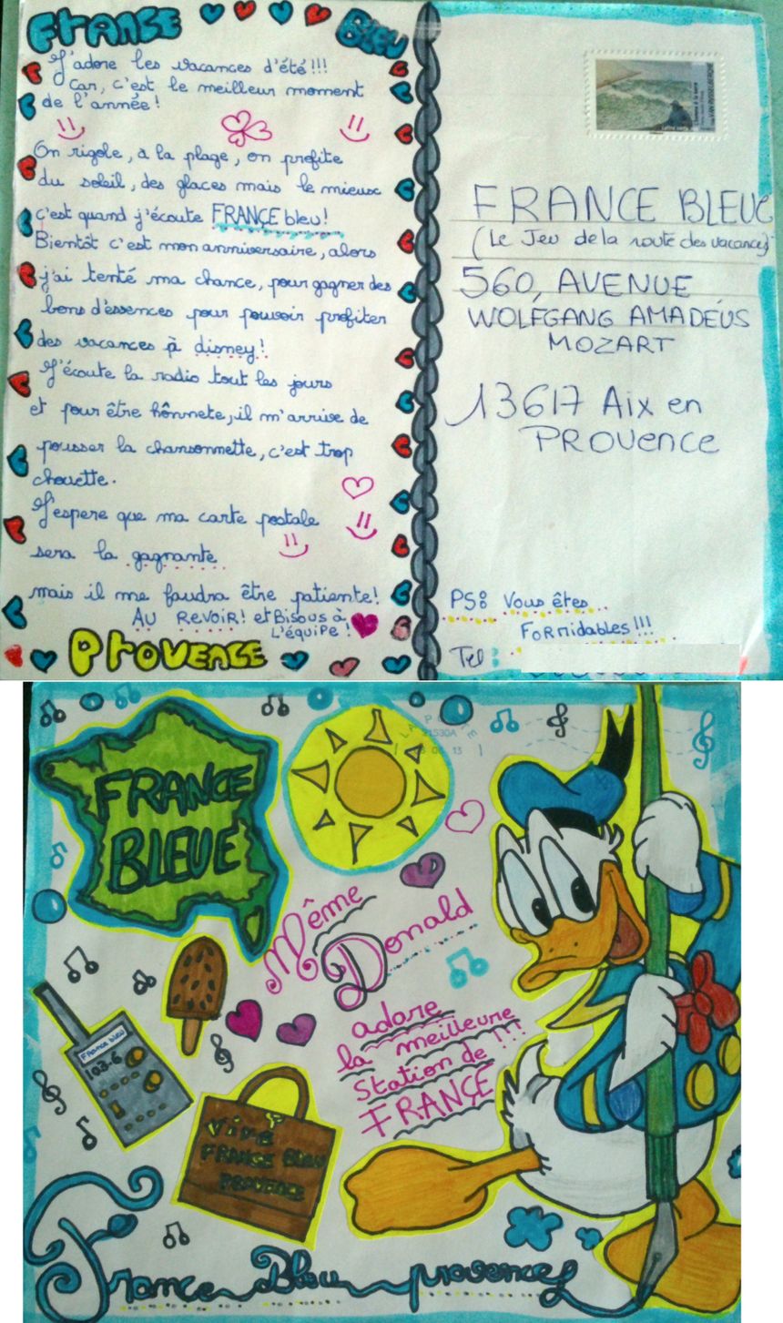 La carte d'Alizée pour le Jeu de la Route