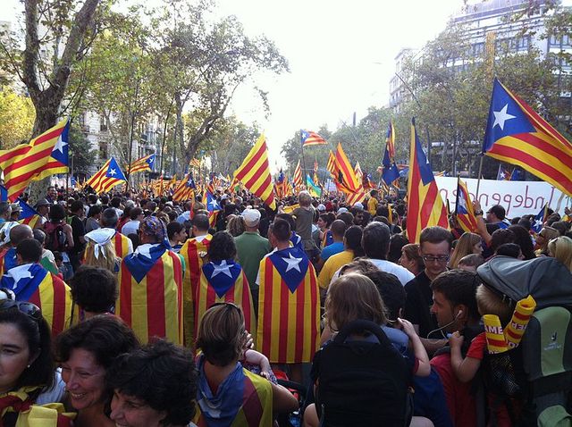Manifestation indépendantiste à la fête nationale de la Catalogne en 2012