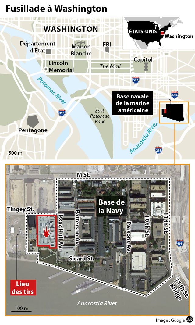 Fusillade de Washington : le plan des lieux