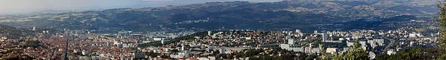 Panorama de Saint-Étienne, vu du Guizey, en bordure du Parc du Pilat