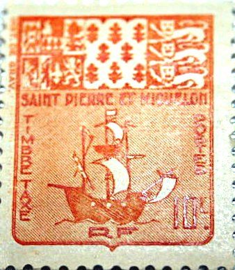 Timbre de Saint-Pierre et Miquelon - vers 1947