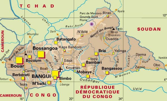 Carte Centrafrique