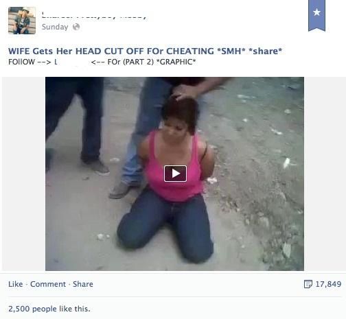 Décapitation sur Facebook