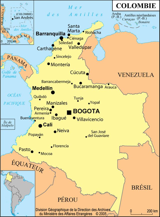 Carte de la Colombie