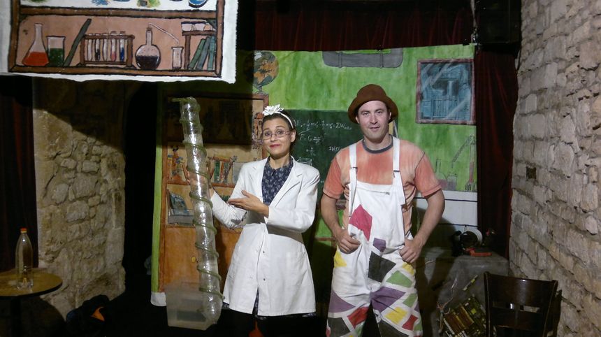 Céline Spang et Richard Malègue, alias Professeur Arythm' et Cousin Pantoufl'