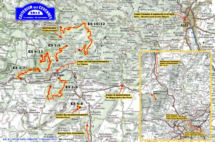 Carte criterium cevennes 2013