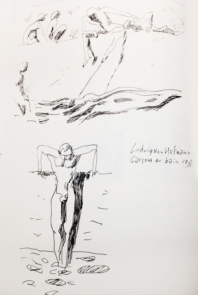 "Garçons au bain" de Ludwig Von Hofmann (1908), revisité par Joann Sfar